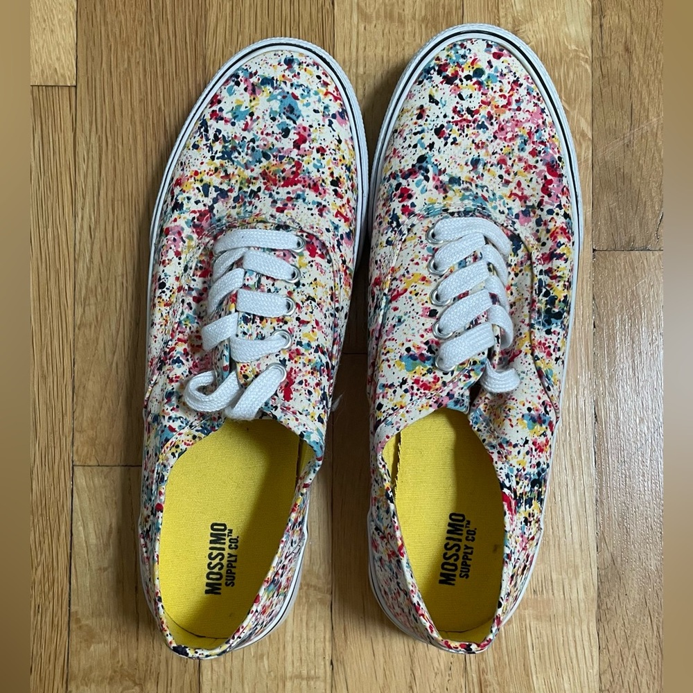 Splatter Paint Print Sneakers Size 7